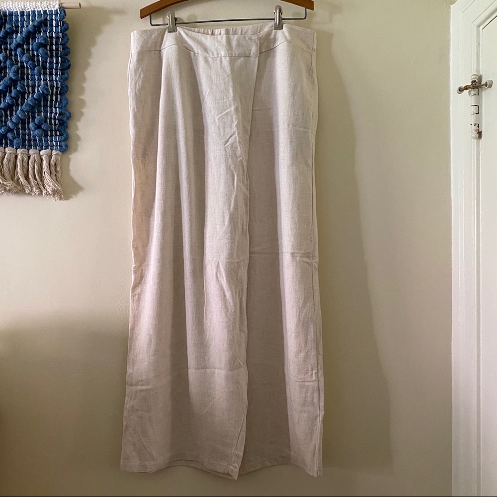 Linen blend wide leg pants